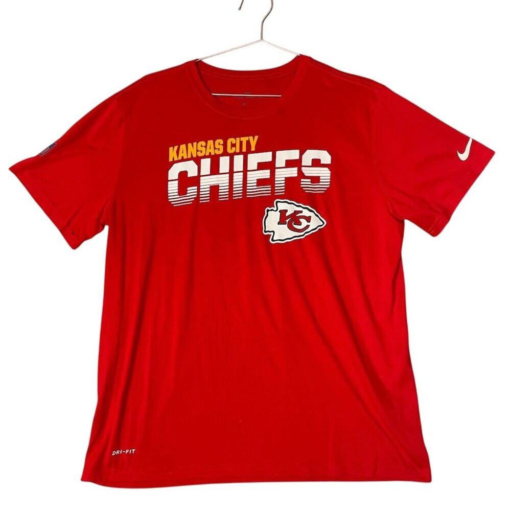 Nike Tee Kansas City Chiefs Men's Red Dri-FIT T-Shirt Size L Football